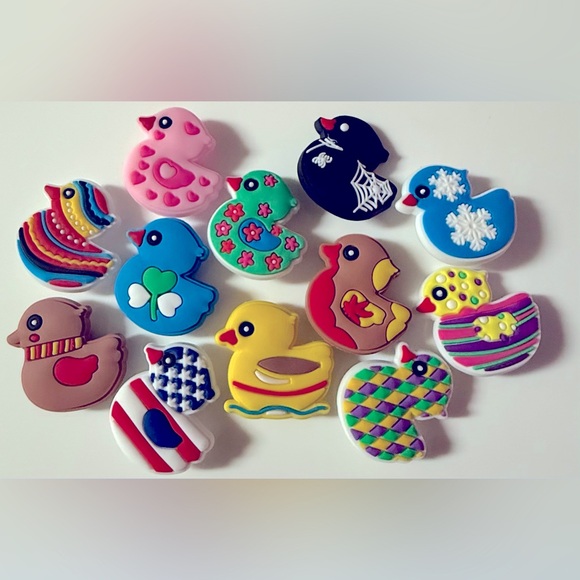 Jibbitz Accessories - 12 Duck Croc Charms Jibbit Shoe Charm Disney Croc Charms